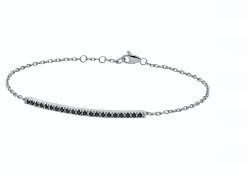 Pulsera Donna Oro Mujer in Oro blanco Diamante Black 0.11 Ct BROR-7-253 TENNIS - BROR-7-253 TENNIS